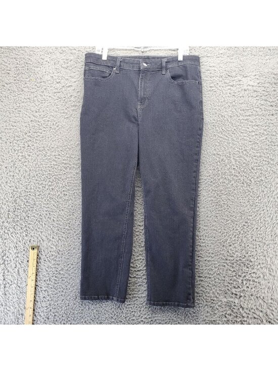 Talbots Denim - Talbots Jeans Womens Size 12 Blue Slim Straight Ankle Stretch Denim